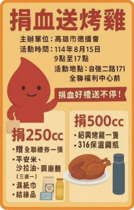 德播會攜手交通大隊　捐血送烤雞活動溫暖登場